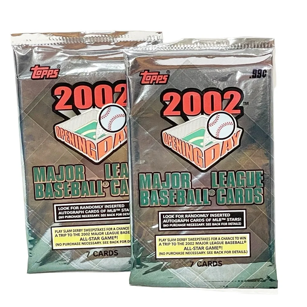 2002 Topps Opening Day MLB Baseball 7 Card Pack Lot of 2 NEW